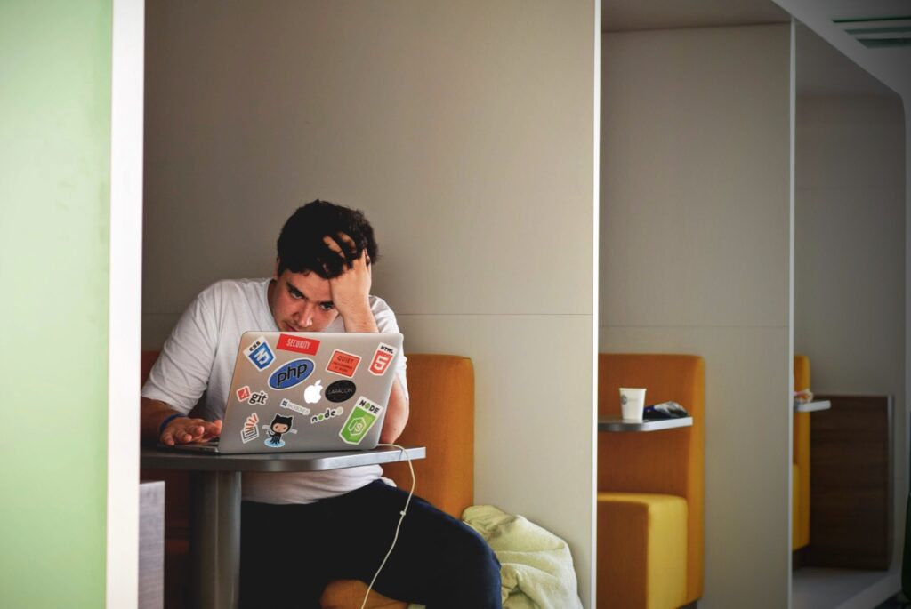 man working on lapotop