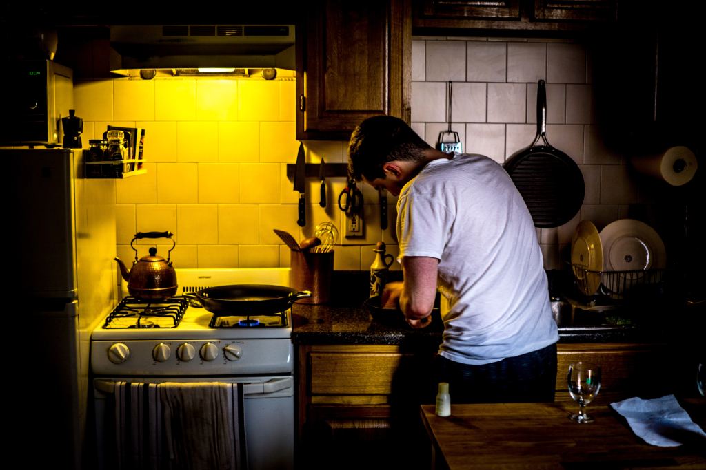 man cooking