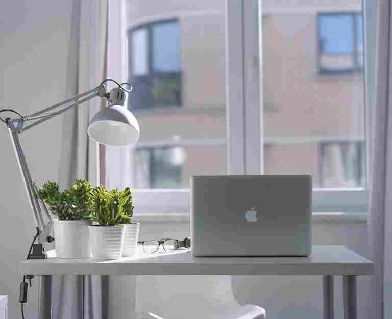 Laptop on desk