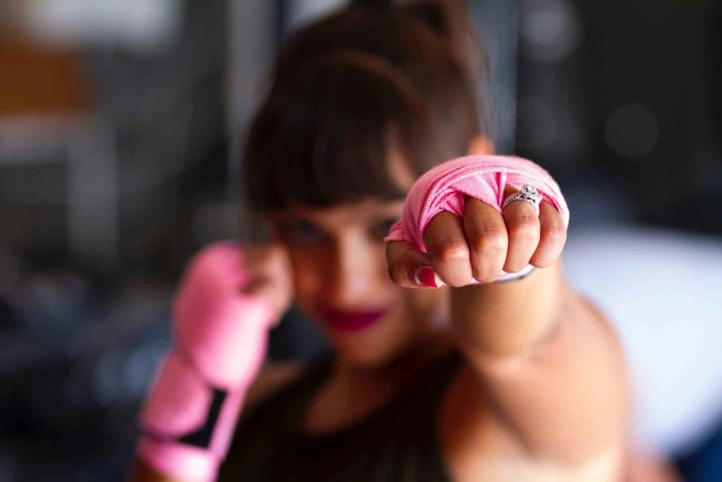 Woman doing martial arts