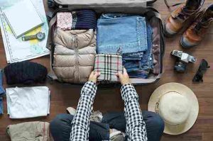 woman packing bag