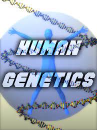 Logo of Human Genetics with person in center.