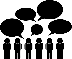 Vector illustration of people with speech bubbles